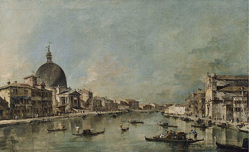 Francesco Guardi El Gran Canal con San Simeone Piccolo y Santa Luca Sweden oil painting art